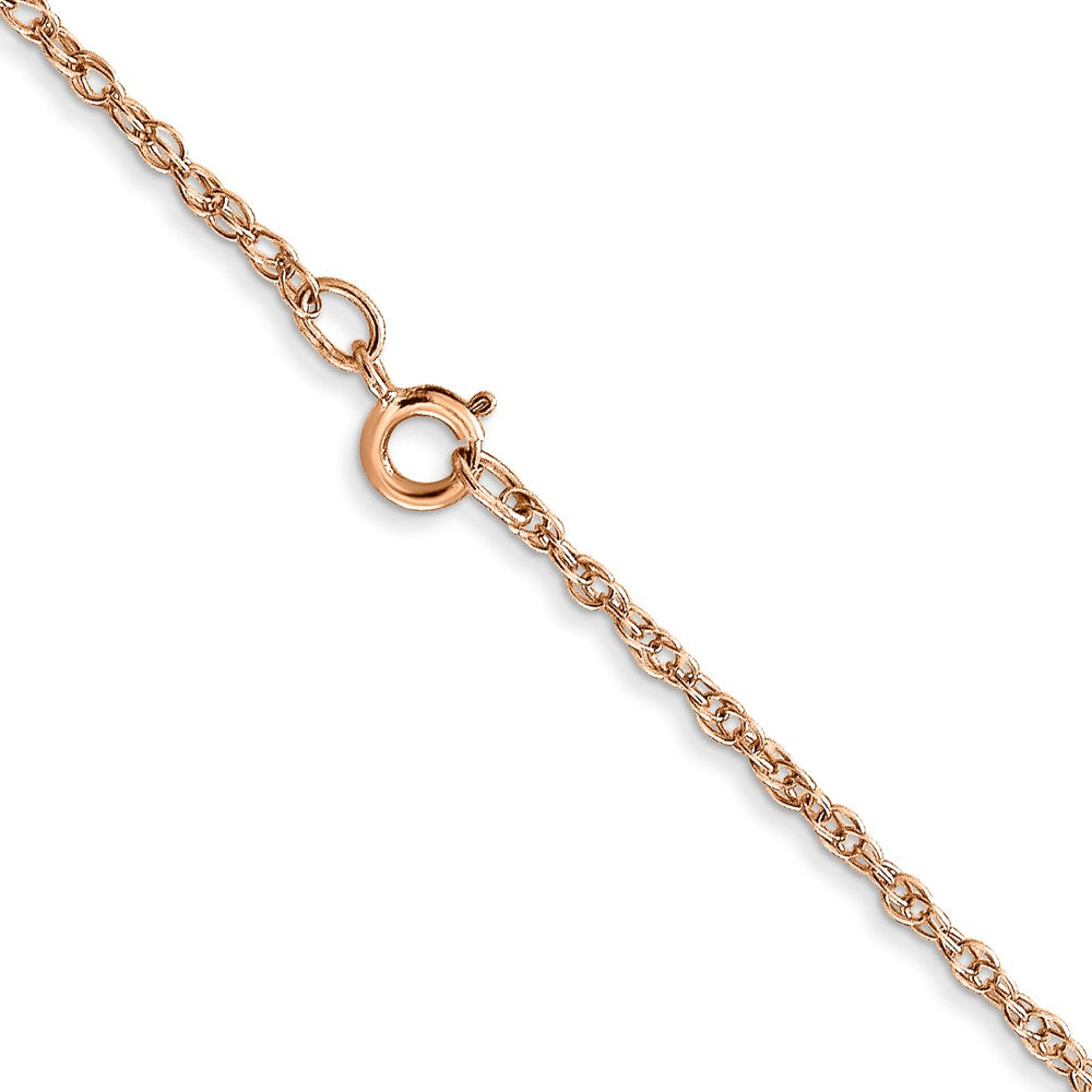 14K Rose Gold 16 Inch Carded 1.15mm Cable Rope With Spring Ring Clasp Chain Necklace