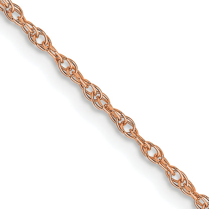14K Rose Gold 16 Inch Carded 1.15mm Cable Rope With Spring Ring Clasp Chain Necklace
