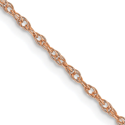 14K Rose Gold 24 Inch Carded 1.15mm Cable Rope With Spring Ring Clasp Chain Necklace