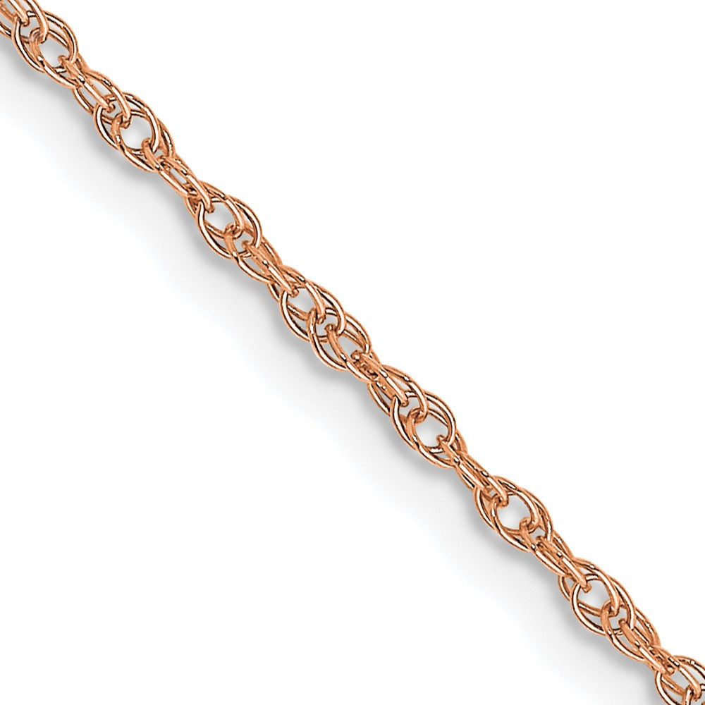 14K Rose Gold 16 Inch Carded 1.15mm Cable Rope With Spring Ring Clasp Chain Necklace