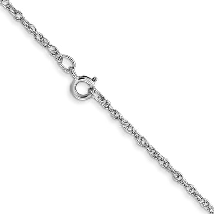 14K White Gold 20 inch Carded 1.15mm Cable Rope with Spring Ring Clasp Chain Necklace