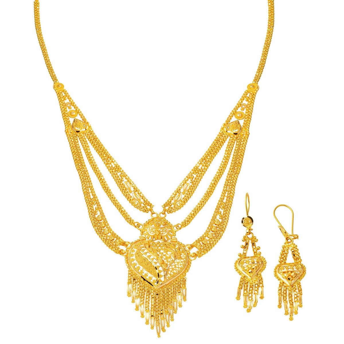 14K Yellow Gold Indian Style Jewelry Set