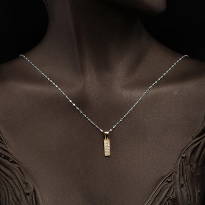 14K Yellow Gold Initial I Cubic Zirconia Pendant