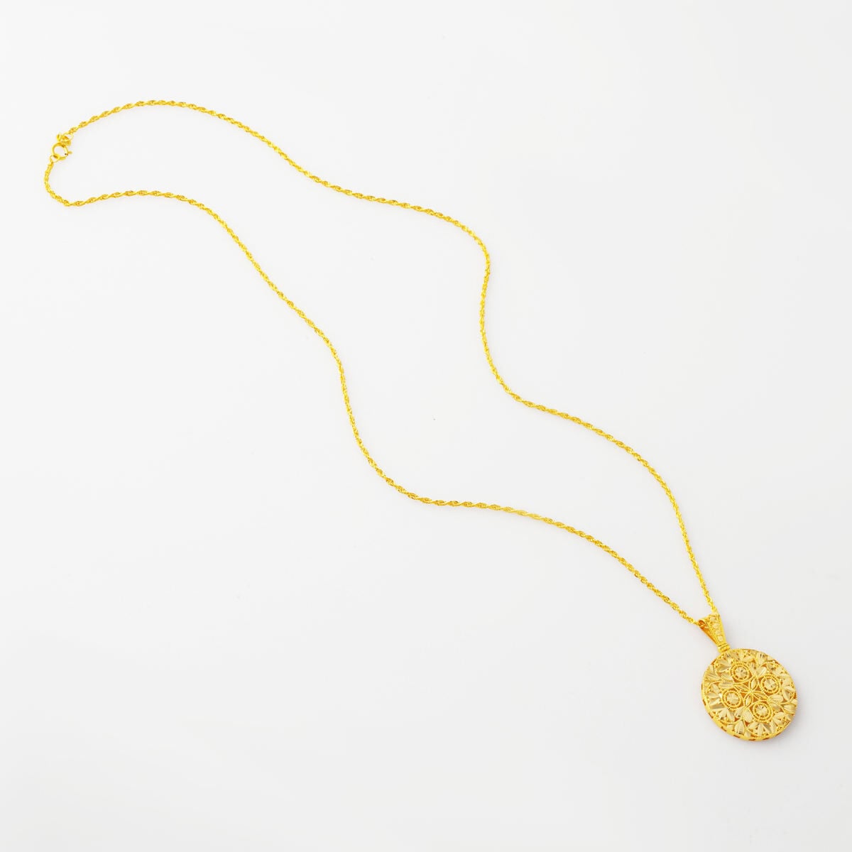 14K Yellow Gold Sparkling Drop Necklace