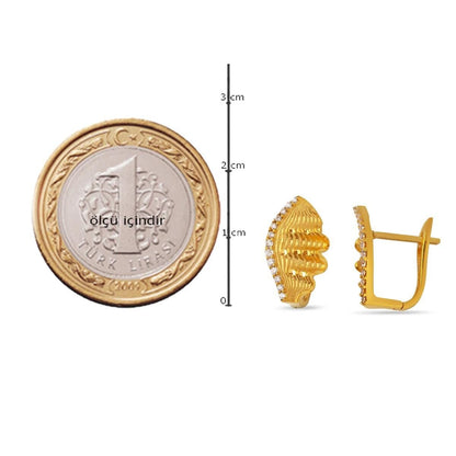 22K Yellow Gold Yakamoz Cubic Zirconia Earrings