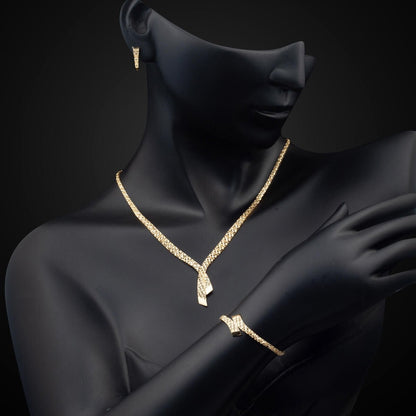 14K Yellow Gold Drop Design Jewelry Set