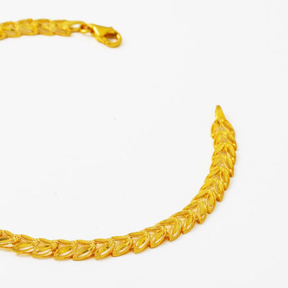 14K Yellow Gold Wheat Bracelet