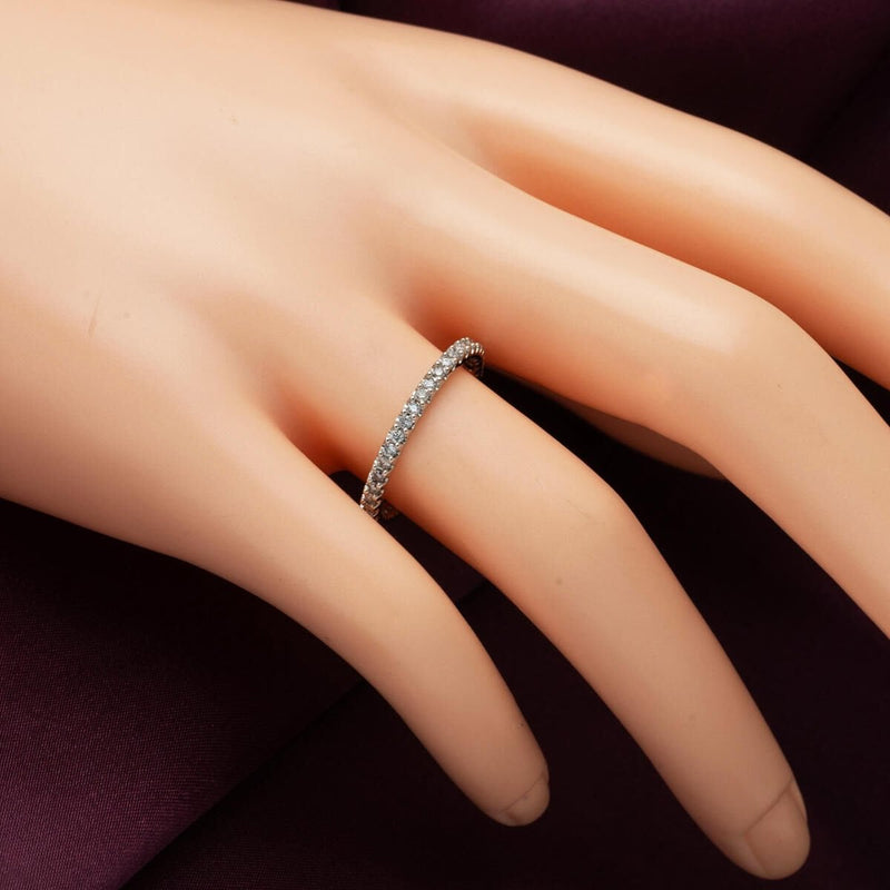 14K White Gold 0.40 Ct Full Eternity Diamond Ring (1.55 g)