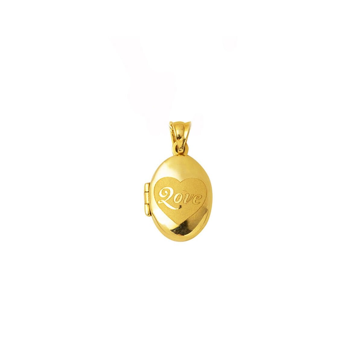 14K Yellow Gold Love Locket Pendant