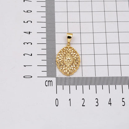 14K Yellow Gold Flower of Life Pendant