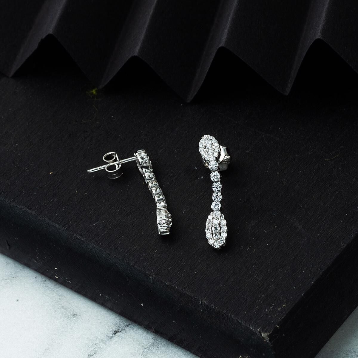 14K White Gold Tennis Cubic Zirconia Jewelry Set