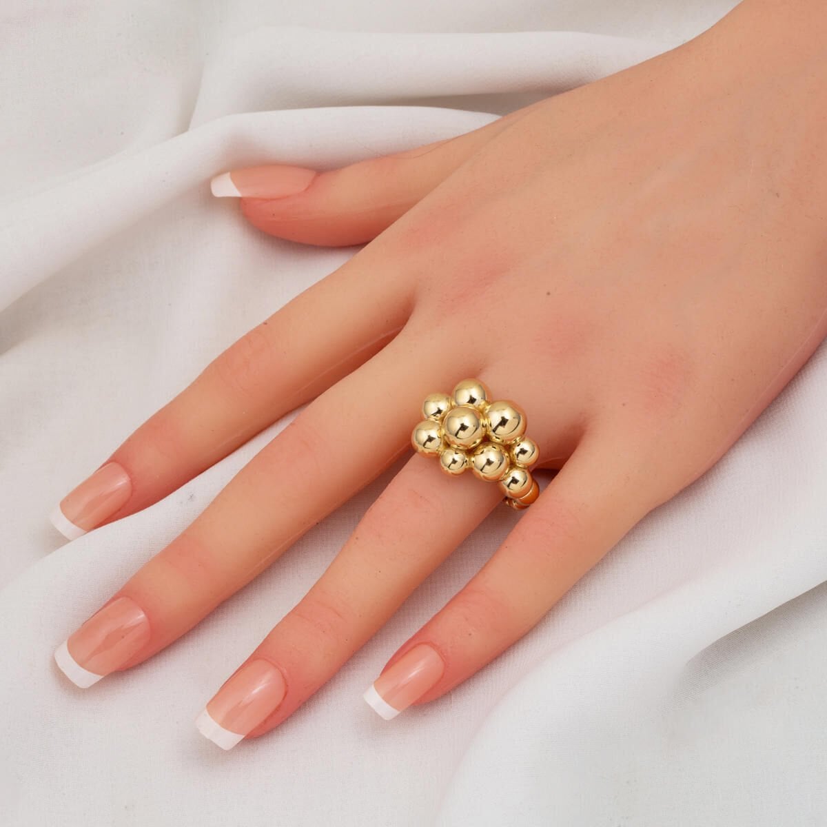 14K Yellow Gold Cluster Ring