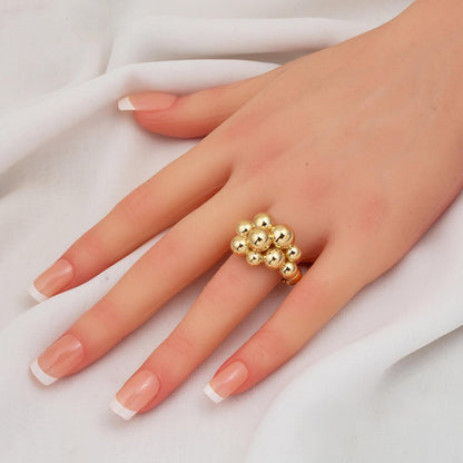 14K Yellow Gold Cluster Ring