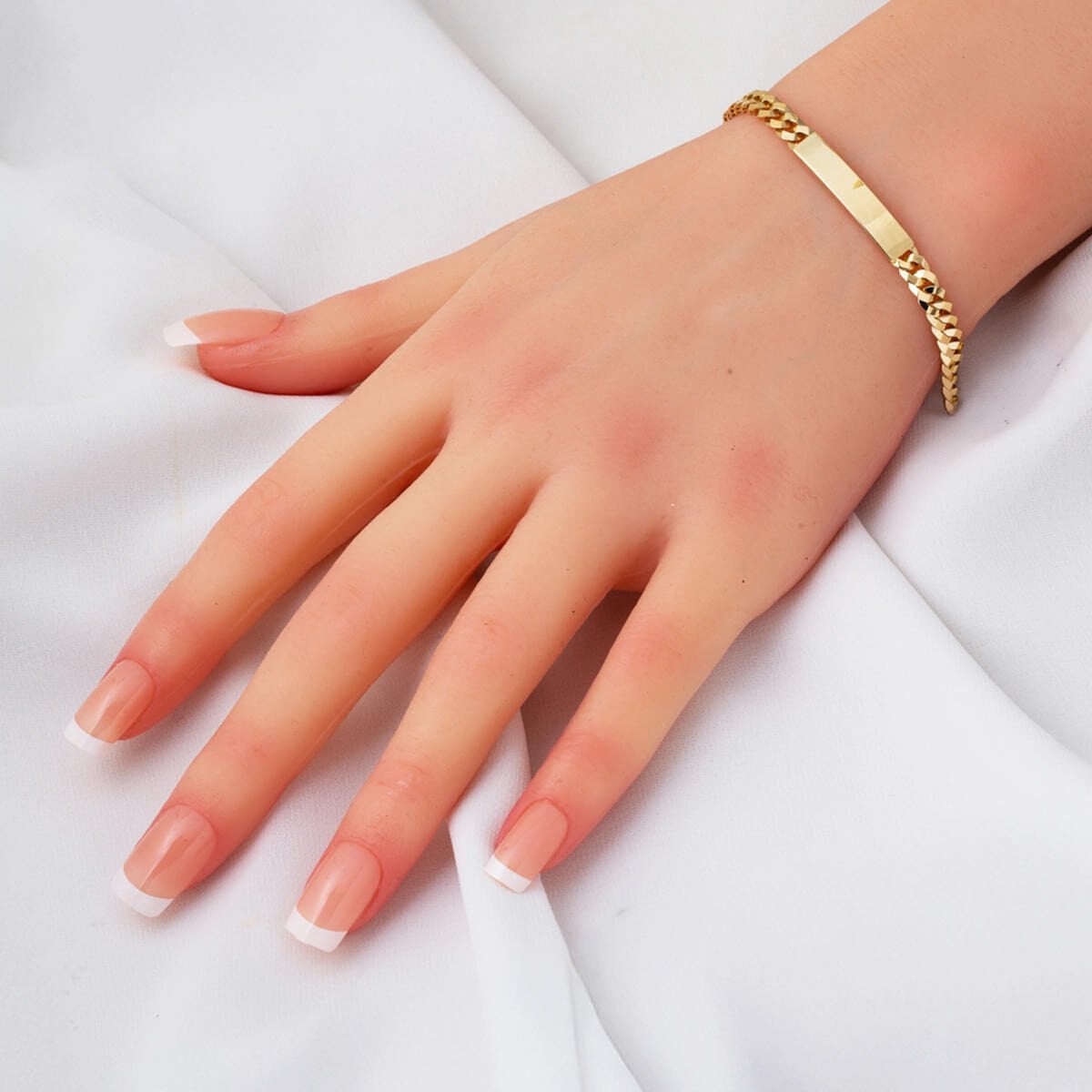14K Yellow Gold Curb Chain Children's ID Bracelet