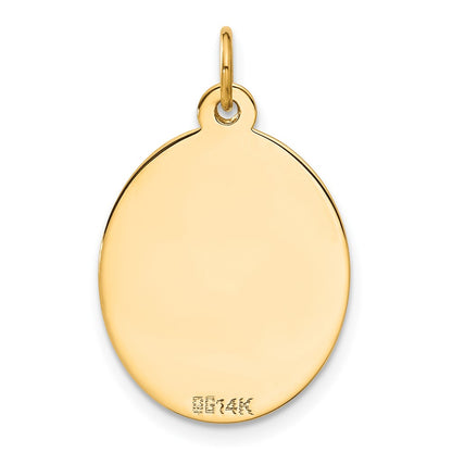14k Yellow Gold 14K Polished Engraveable Disc and Key Charm