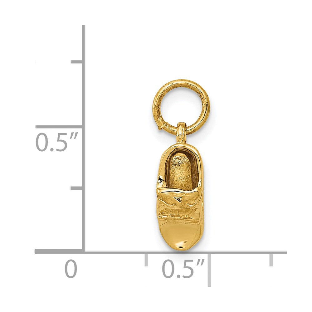 14k Yellow Gold 14k  3D Single Baby Shoe Charm