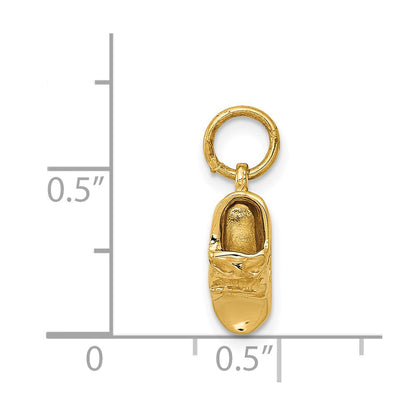 14k Yellow Gold 14k  3D Single Baby Shoe Charm