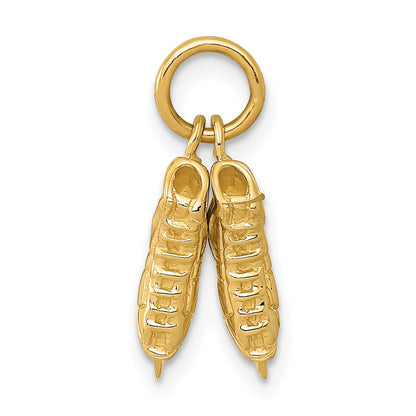 14k Yellow Gold 14k 3-D    PAIR    Of Ice Skates Charm