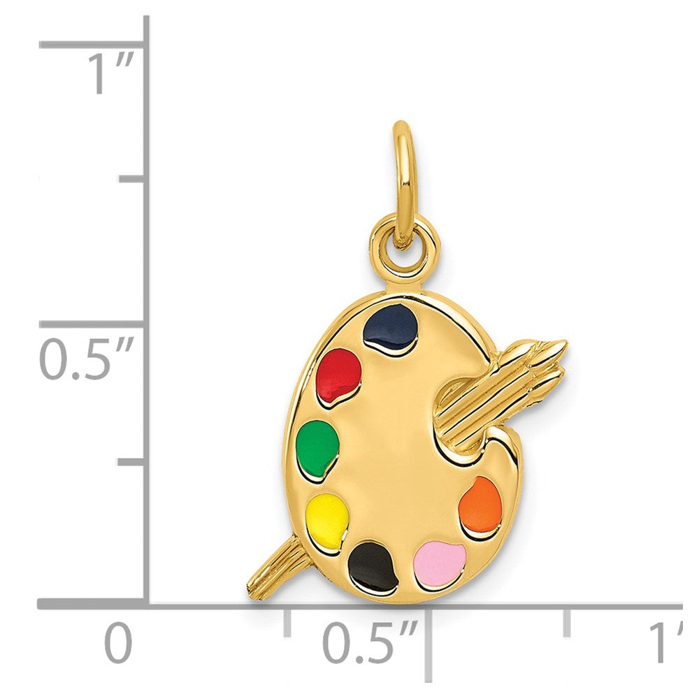 14k Yellow Gold 14k Enameled Artist Palette Charm