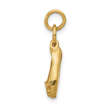 14K Yellow Gold 3D Ballet Slippers Charm