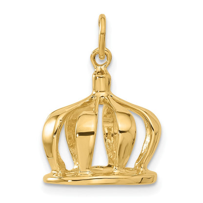 14k Yellow Gold 14k 3D Crown Charm