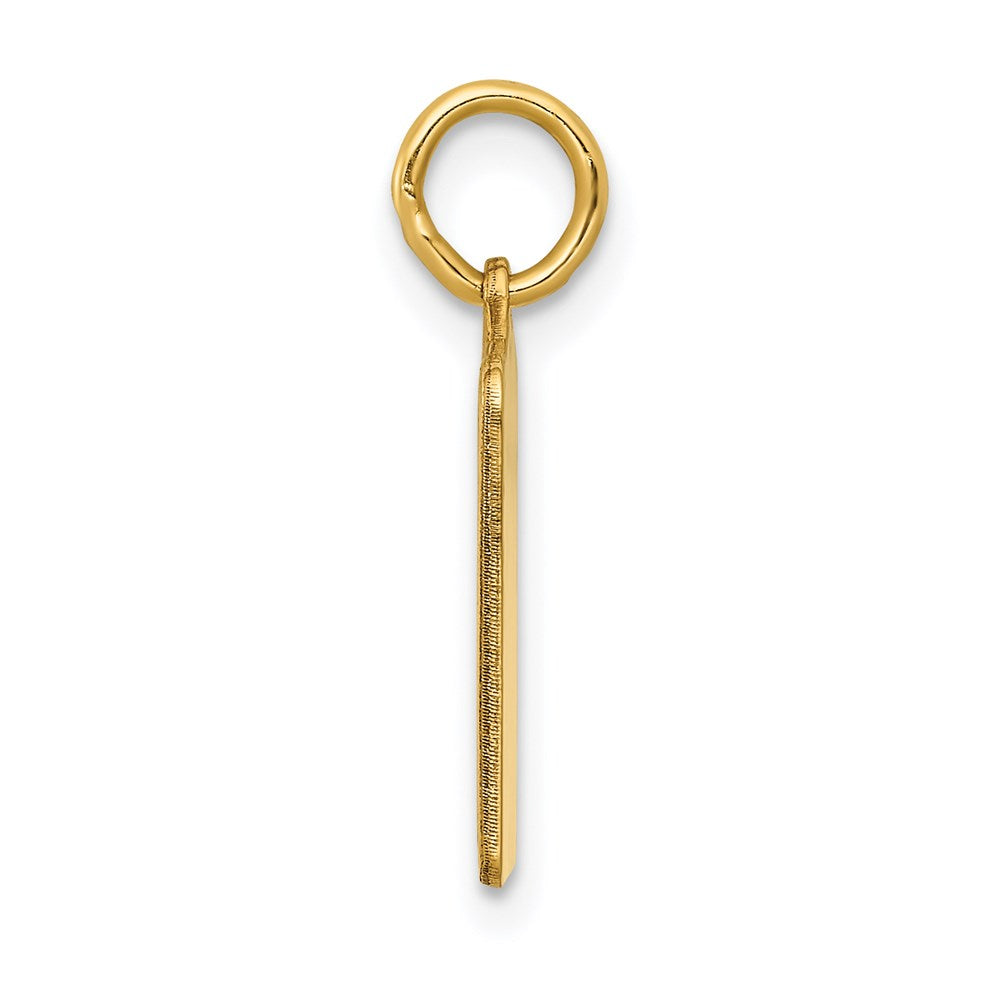 14K Yellow Gold Enameled Blue Engravable Birth Certificate Charm