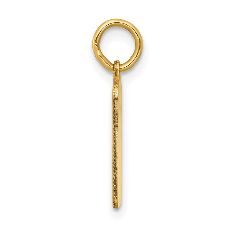 14K Yellow Gold Enameled Pink Engravable Birth Certificate Charm