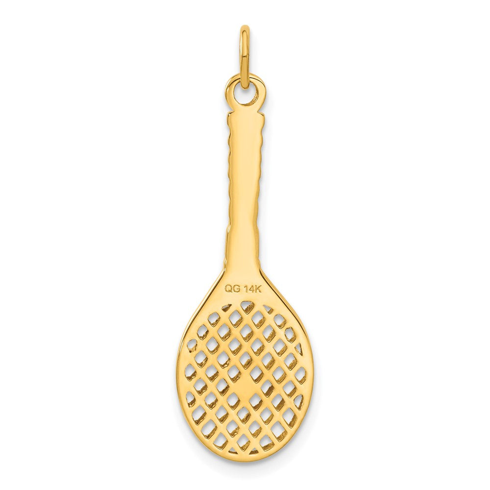14k Yellow Gold 14K Tennis Racquet W/FW Cultured Pearl Charm