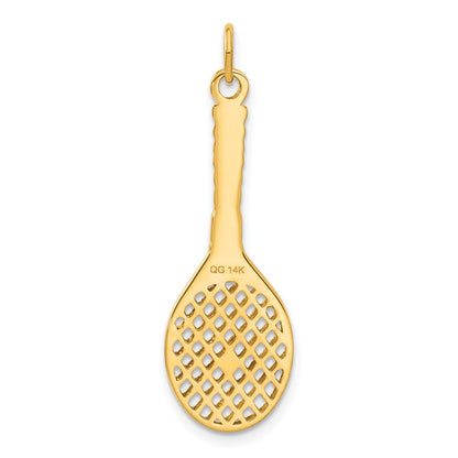 14k Yellow Gold 14K Tennis Racquet W/FW Cultured Pearl Charm