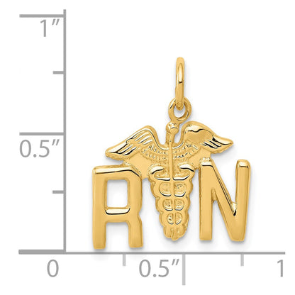 14k Yellow Gold 14k RN Registered Nurse Charm
