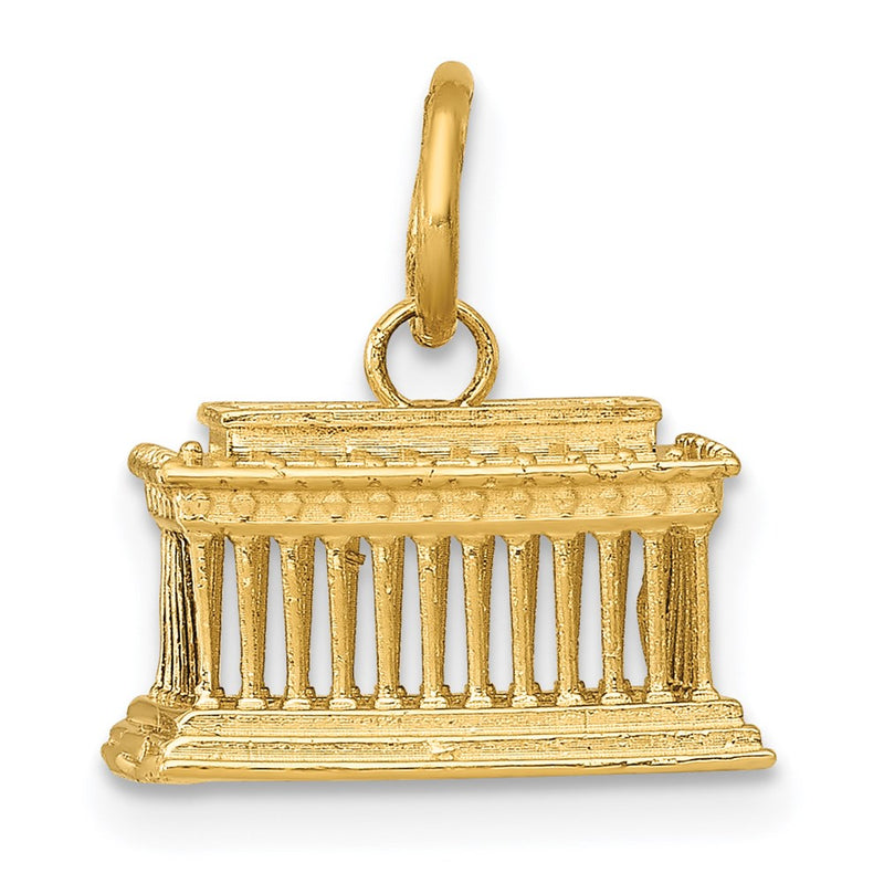 14K Yellow Gold Lincoln Memorial Charm