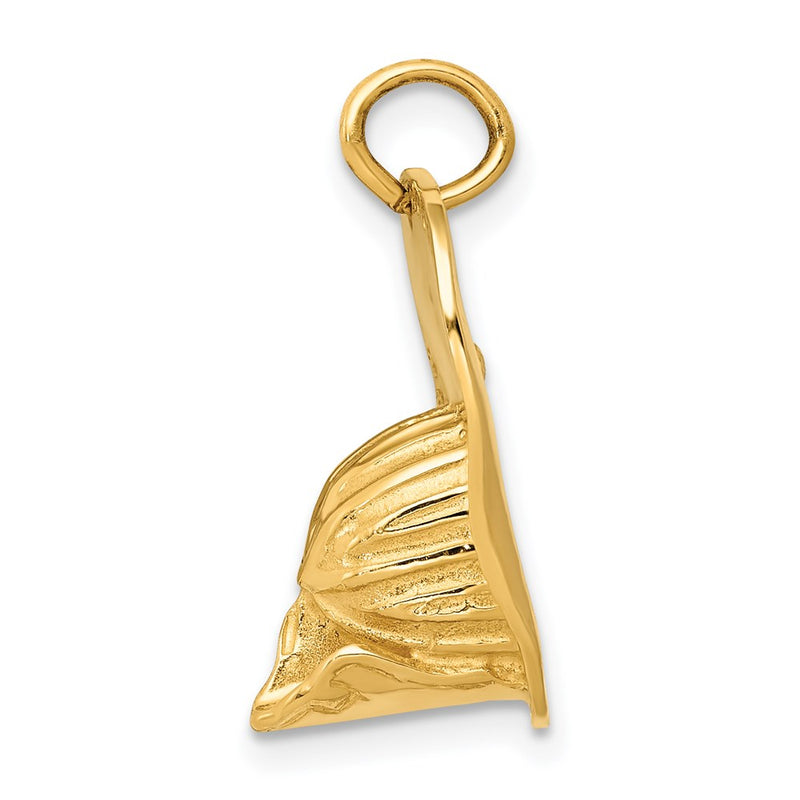 14k Yellow Gold 14k 3-D Large Fireman's Hat Charm