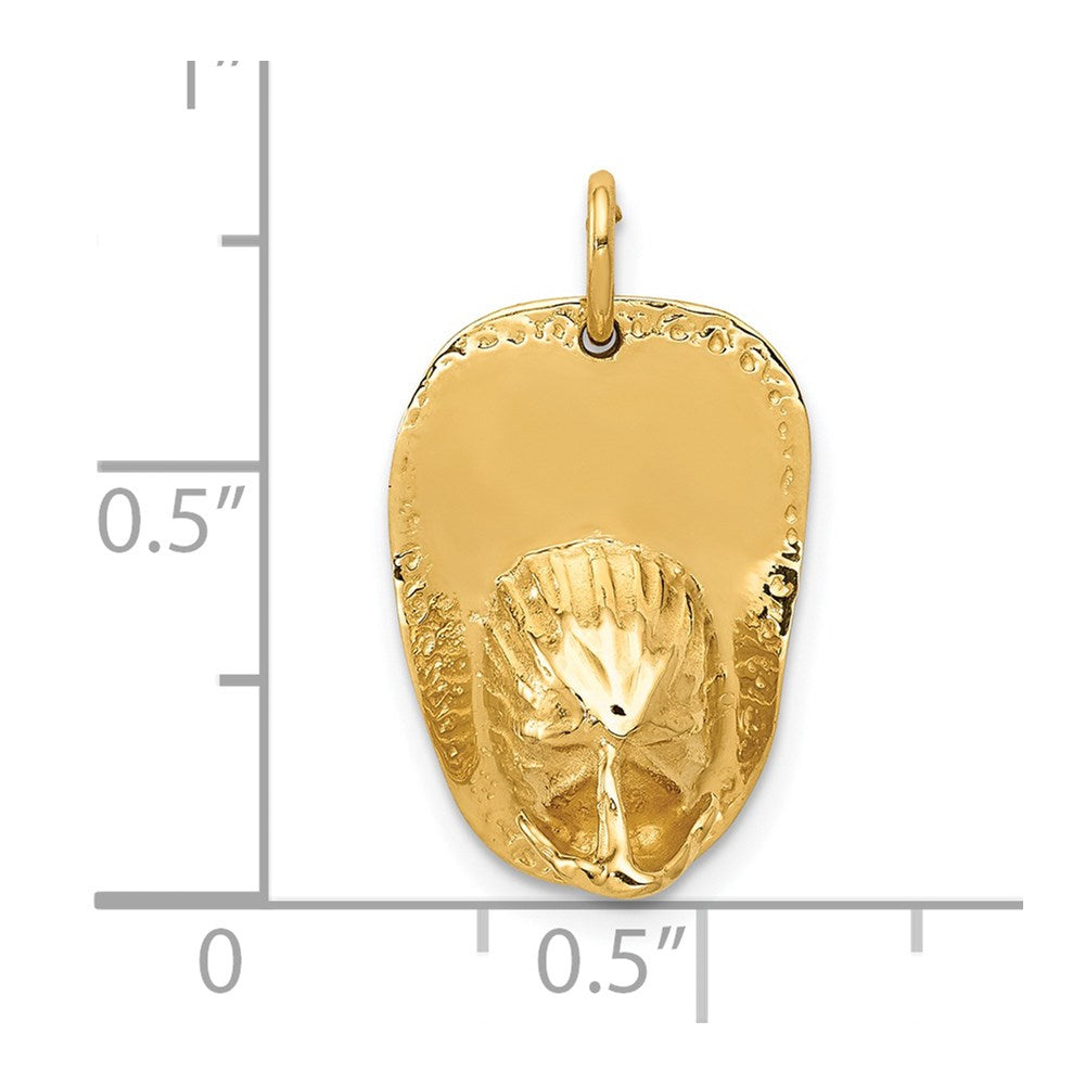 14k Yellow Gold 14k 3-D Large Fireman's Hat Charm