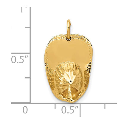 14k Yellow Gold 14k 3-D Large Fireman's Hat Charm