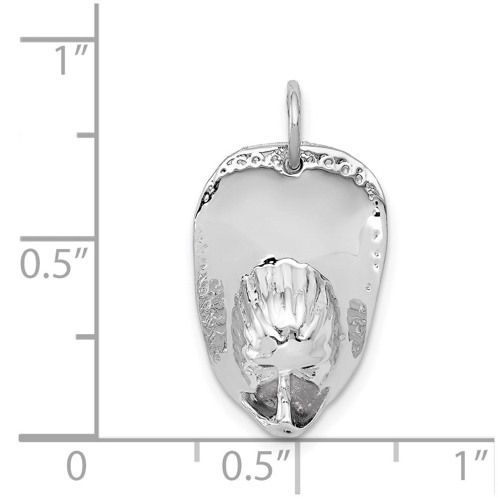 14k White Gold 14k White Gold 3-D Large Fireman's Hat Charm