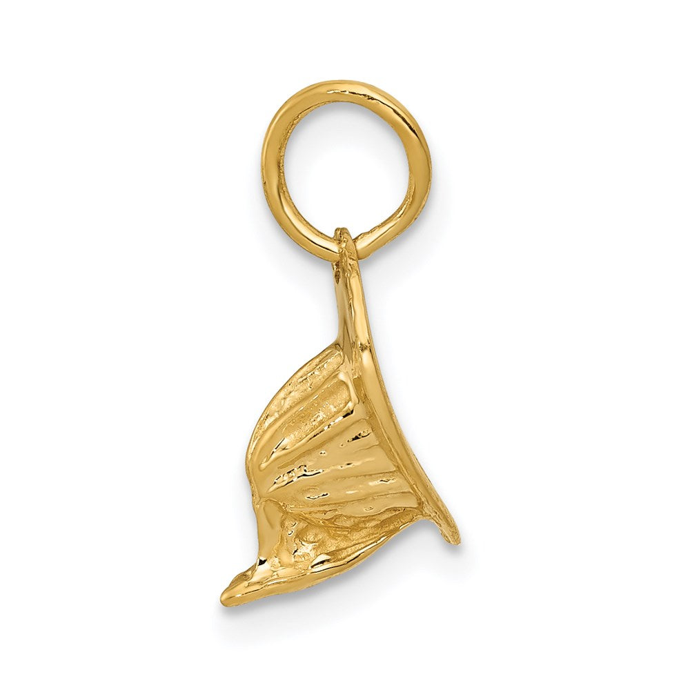 14K Yellow Gold 3D Fireman's Hat Charm