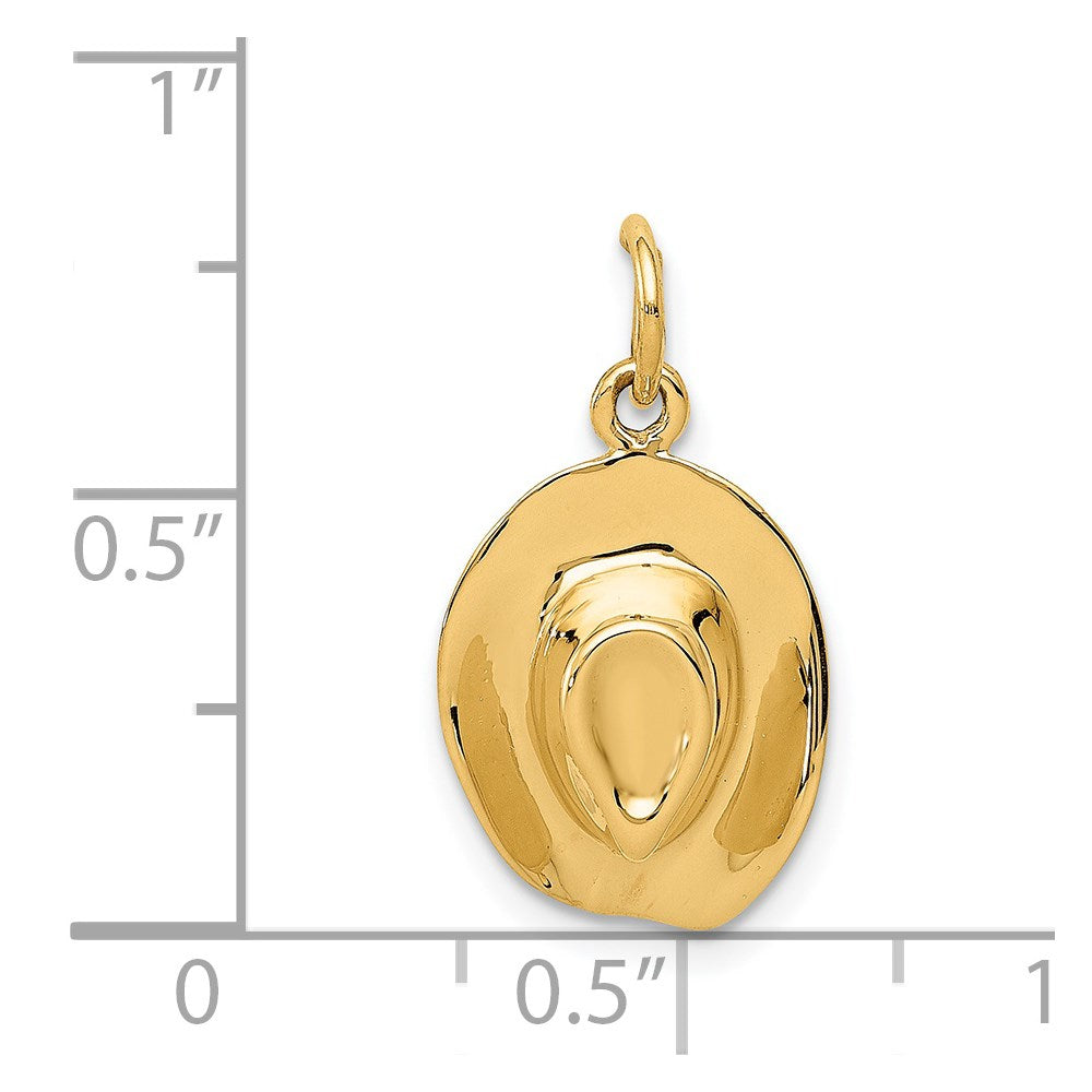 14K Yellow Gold Hat Charm
