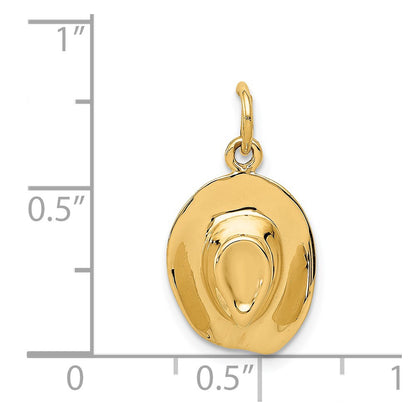 14K Yellow Gold Hat Charm