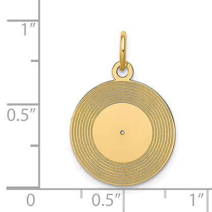 14K Yellow Gold Record Album Charm