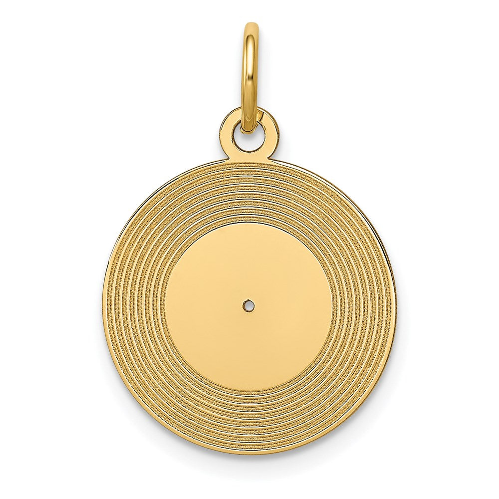 14K Yellow Gold Record Album Charm