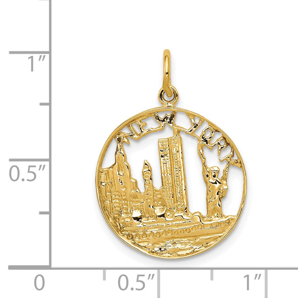 14K Yellow Gold New York Skyline Charm