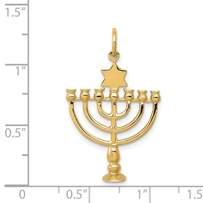 14k Yellow Gold 14K 3D Menorah Charm