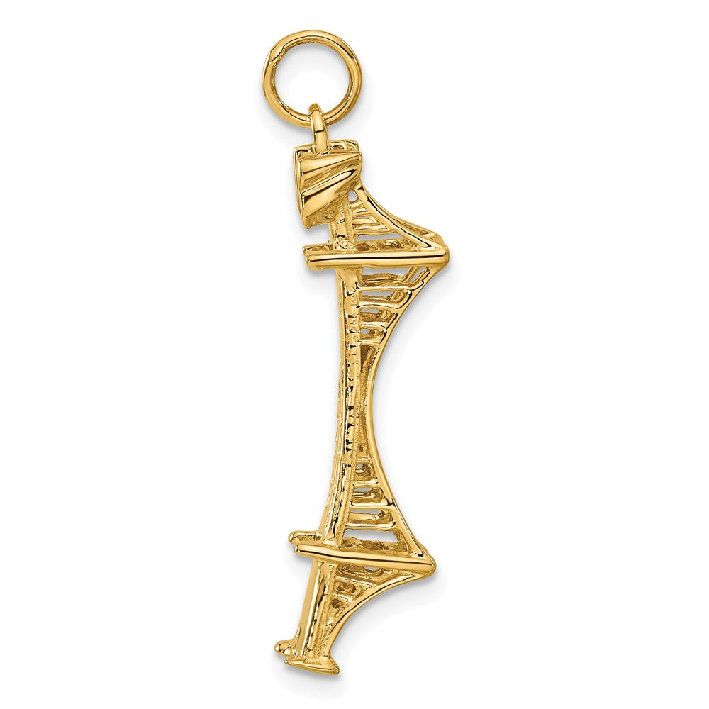 14K Yellow Gold 3D Golden Gate Bridge Charm