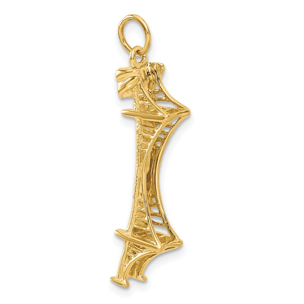 14K Yellow Gold 3D Golden Gate Bridge Charm