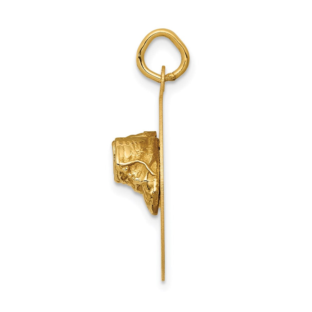 14K Yellow Gold Small Solid Engravable Baby Shoes on Disc Charm