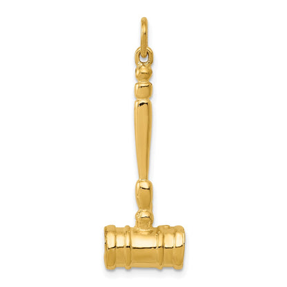 14k Yellow Gold 14k 3-D Gavel Charm