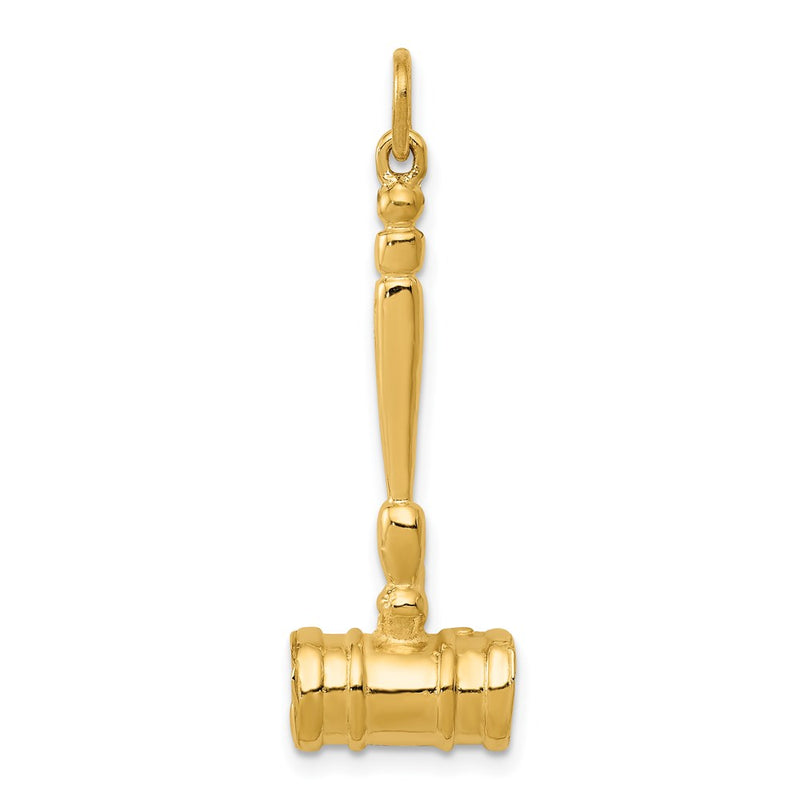 14k Yellow Gold 14k 3-D Gavel Charm