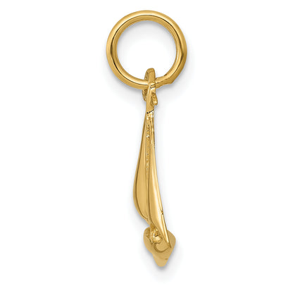 14k Yellow Gold 14K  3D Sailboat Charm