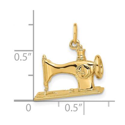 14k Yellow Gold 14K  3D Antique Sewing Machine Charm