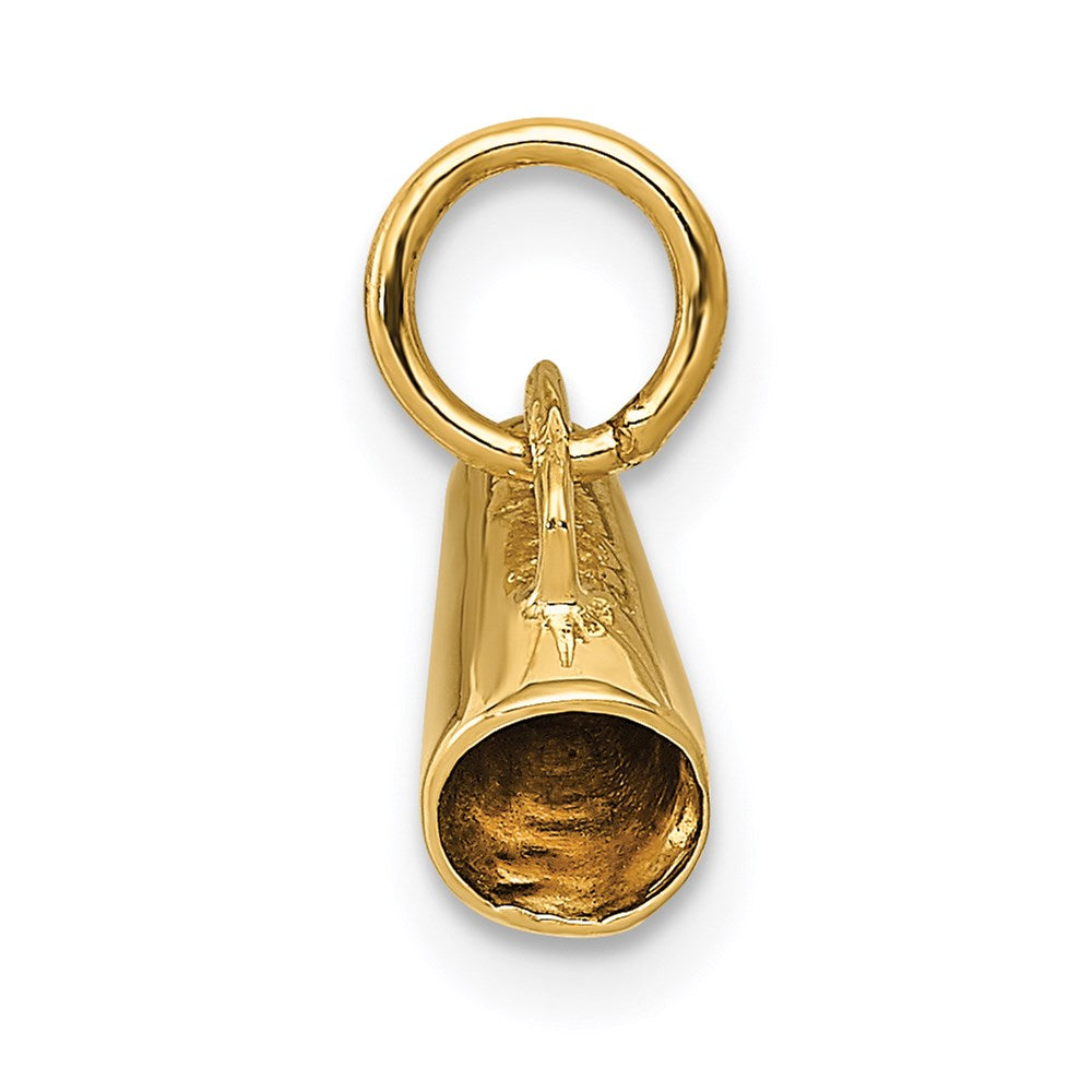 14K Yellow Gold 3D Megaphone Charm